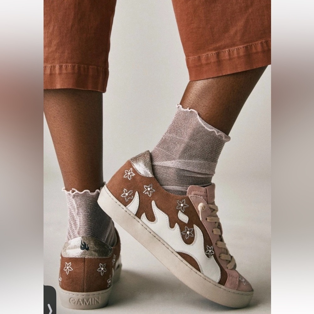 NWOB BIBI LOU GAMIN x Anthropologie Dopamine Sneakers In Terracotta Size 39